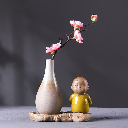 Little Monk with Zen Flowers