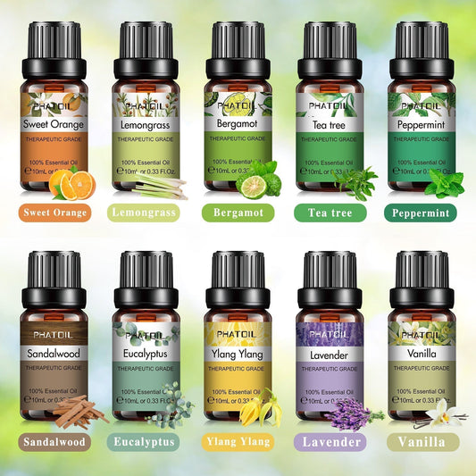 Phatoil Pure Natural Essential Oils Set (10 pcs)